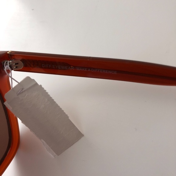 NWT Diff Eyewear Women's Sunglasses Brown/Red/Orange DE01-0618-NHBNN - Picture 5 of 5